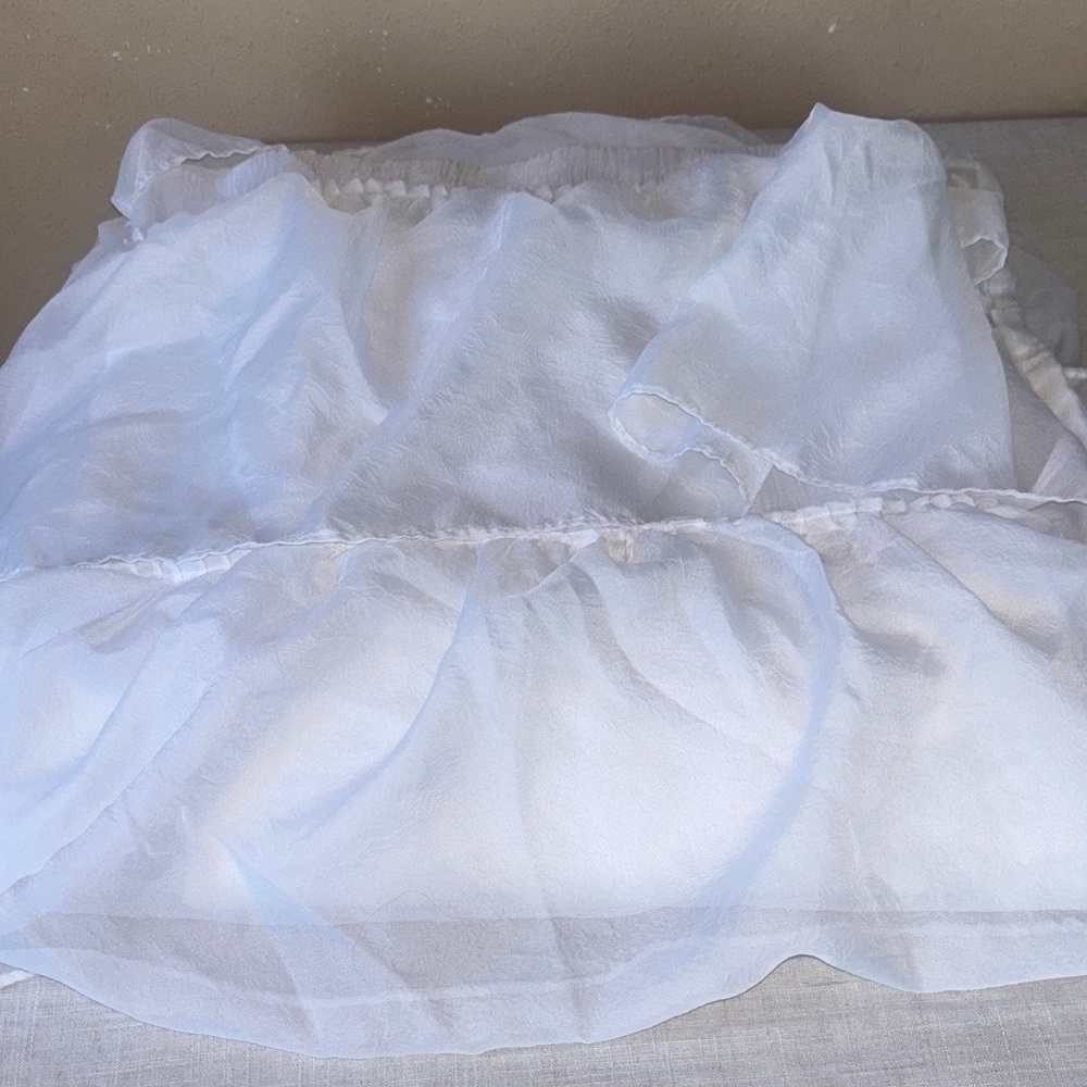 White Ruffle Shower Curtain - Picture 2 of 5